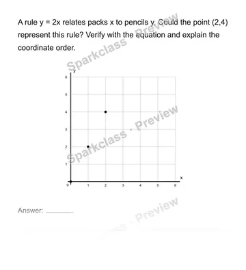 Connect tables, graphs and equations — Grade 6 problem preview