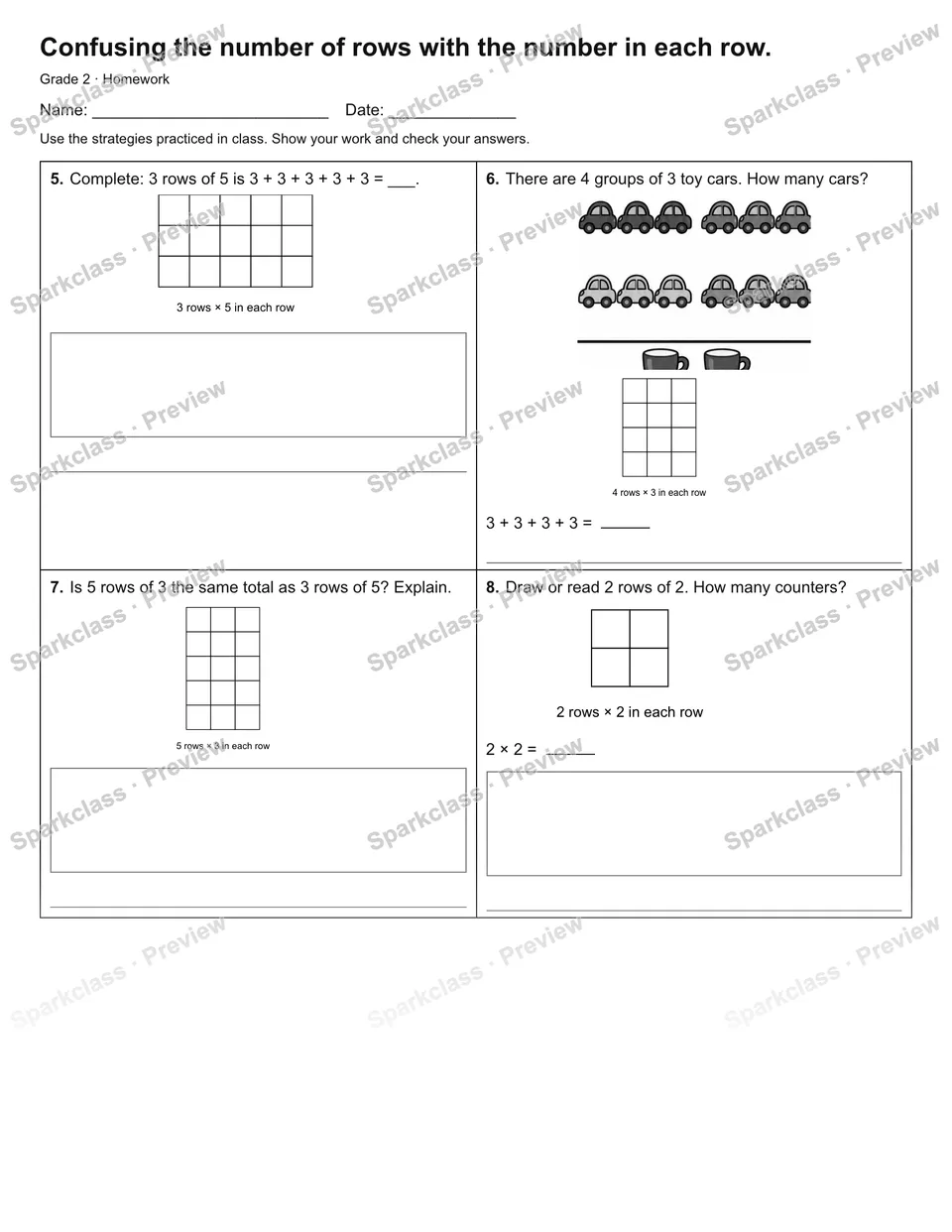 Confusing the number of rows with the number in each row. — Homework — page 2