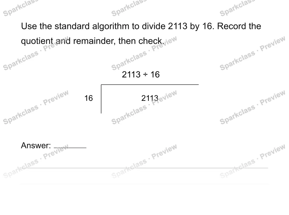 Use the multi-digit division algorithm — page 1