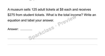 Museum admissions — Grade 4 problem preview