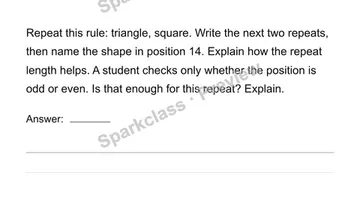 Generate a repeating shape pattern — Grade 4 problem preview