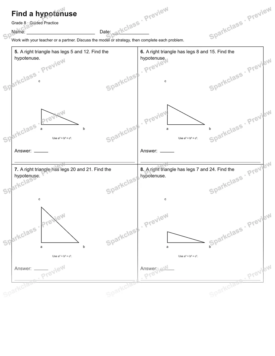 Find a hypotenuse — Guided Practice — page 2
