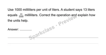Convert measurement units with ratios — Grade 6 problem preview