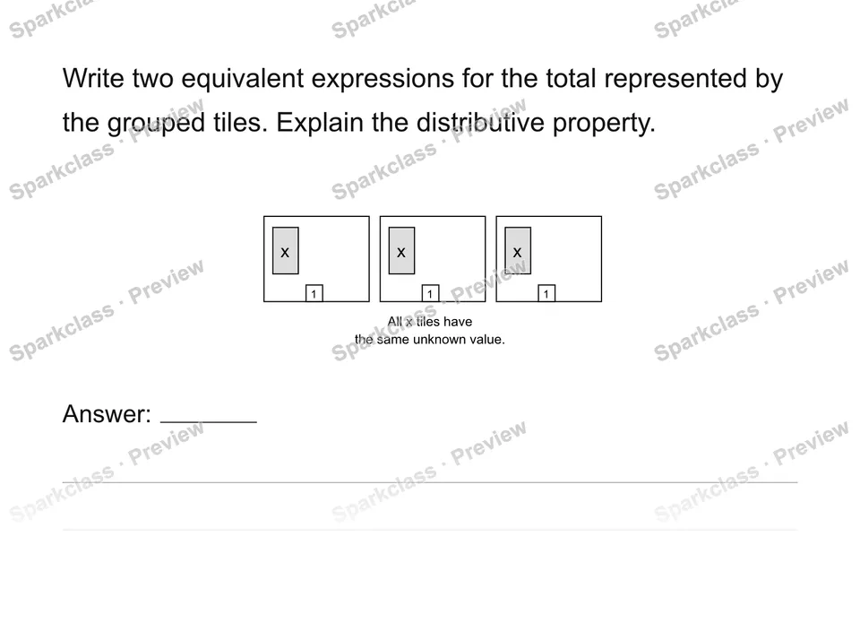Generate and justify equivalent expressions — page 1