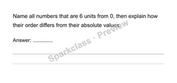 Distinguish absolute value from signed order — Grade 6 problem preview