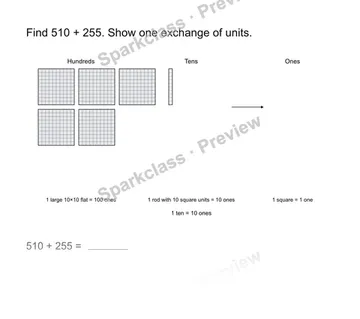 Add with an exchange — Grade 2 problem preview