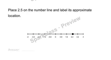 Place real numbers on a number line — Grade 8 problem preview