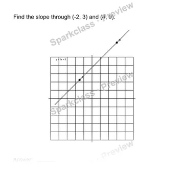 Find slope from two points — Grade 8 problem preview
