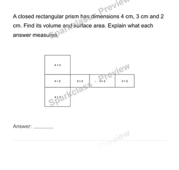 Compare surface area and volume — Grade 6 problem preview