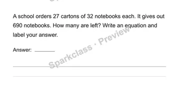 School notebooks — Grade 4 problem preview