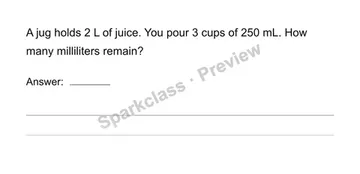 Solve measurement word problems — Grade 4 problem preview