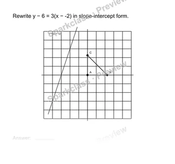 Rewrite point-slope form — Grade 8 problem preview