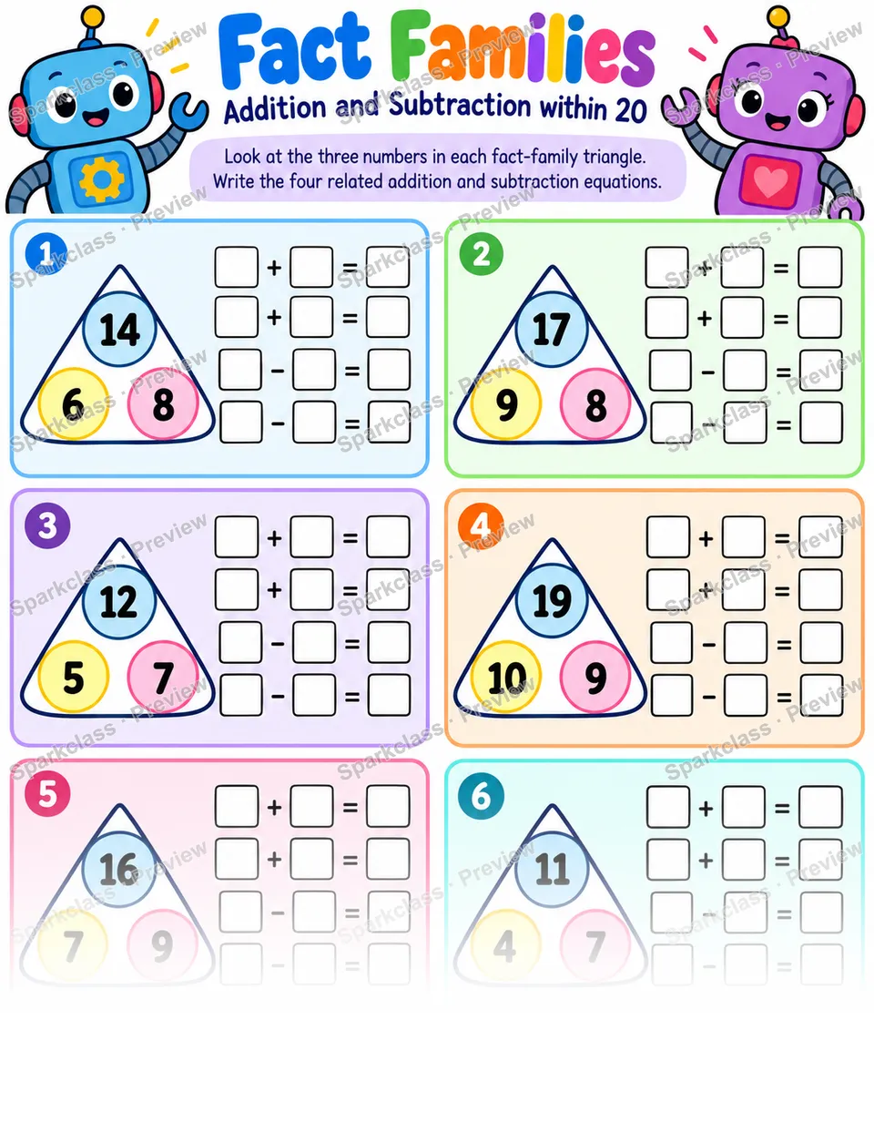 Fact Family Triangle — page 1