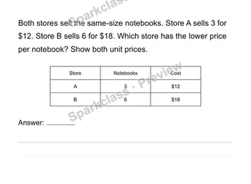 Compare unit prices — Grade 6 problem preview