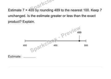 Estimate a product — Grade 4 problem preview