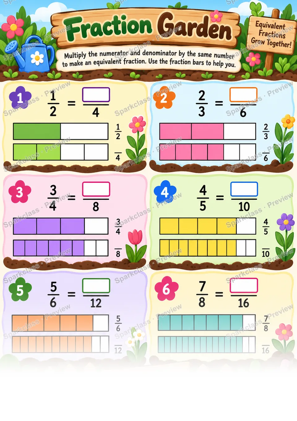 Generate Equivalent Fractions — page 1