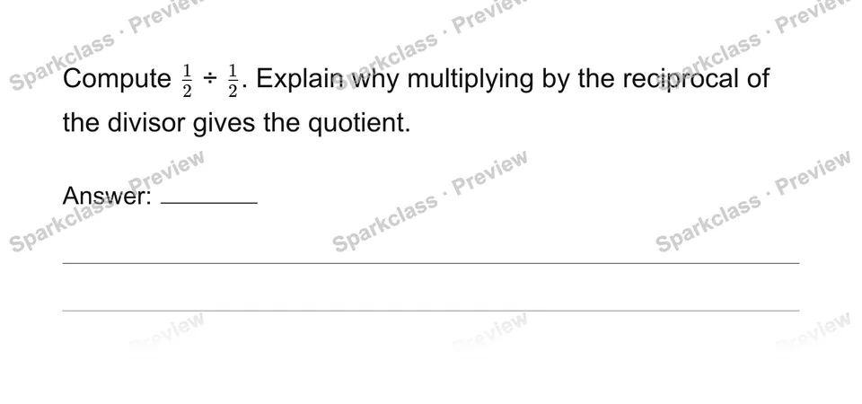 Compute and explain fraction division — page 1