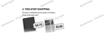 2.Two-step shopping. — Grade 5 problem preview