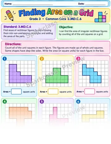 Irregular Figures 01 — Grade 3 worksheet preview