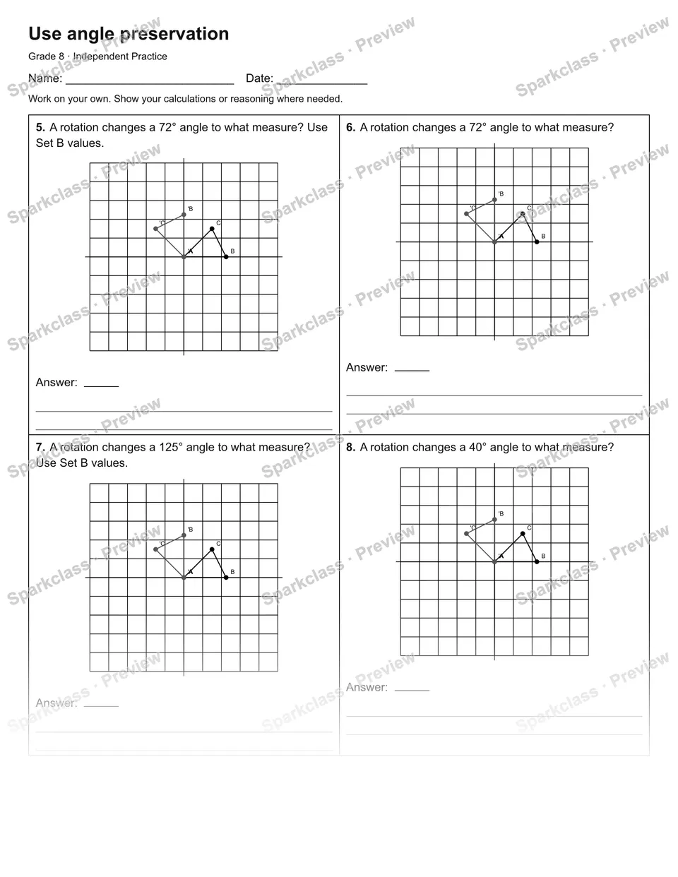Use angle preservation — Independent Practice — page 2