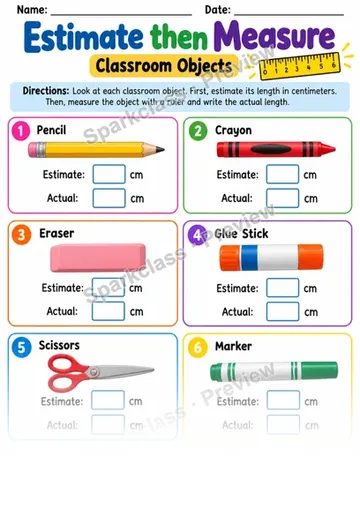 2.MD.A.3 · Estimate Lengths Independent — Grade 2 worksheet preview