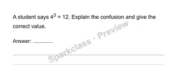 Interpret and evaluate whole-number exponents — Grade 6 problem preview