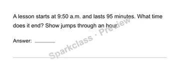 Calculate elapsed time — Grade 4 problem preview