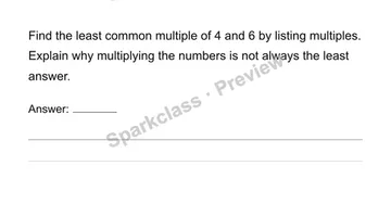 Find least common multiples — Grade 6 problem preview
