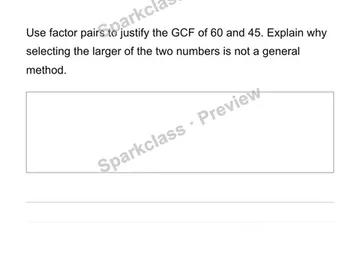 Find greatest common factors — Grade 6 problem preview