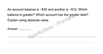Distinguish value from magnitude — Grade 6 problem preview