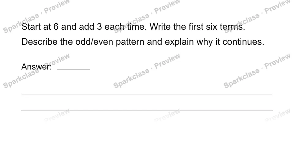 Generate and explain a number pattern — page 1