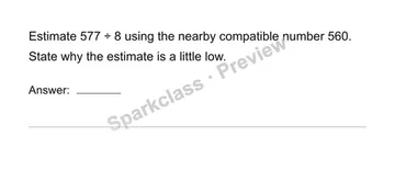 Divide using place value and compatible numbers — Grade 4 problem preview