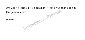 Generate and justify equivalent expressions — Grade 6 problem preview