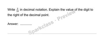 Write tenths as decimals — Grade 4 problem preview