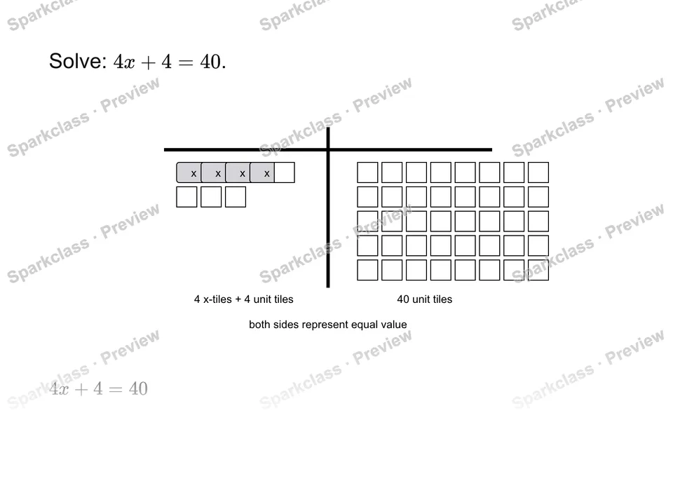 Solve a two-step equation — page 1