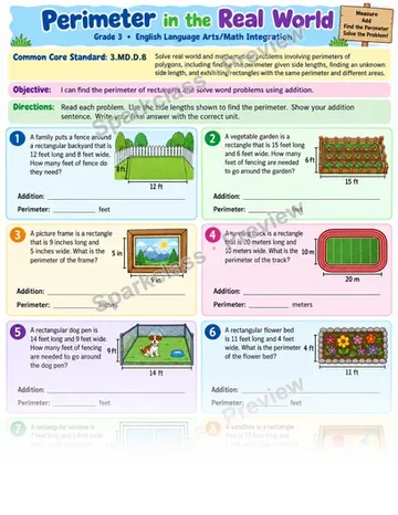 Perimeter Word Problems 01 — Grade 3 worksheet preview
