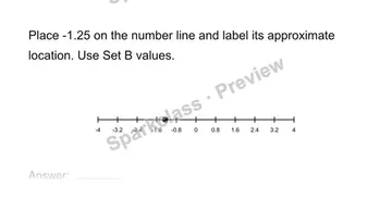 Place real numbers on a number line — Grade 8 problem preview