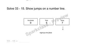 Use a number line — Grade 2 problem preview