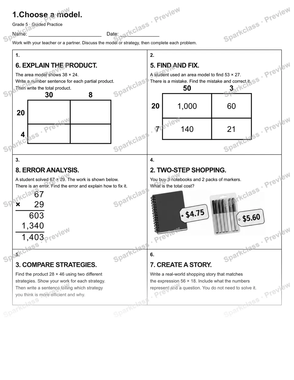 1.Choose a model. — Guided Practice — page 1