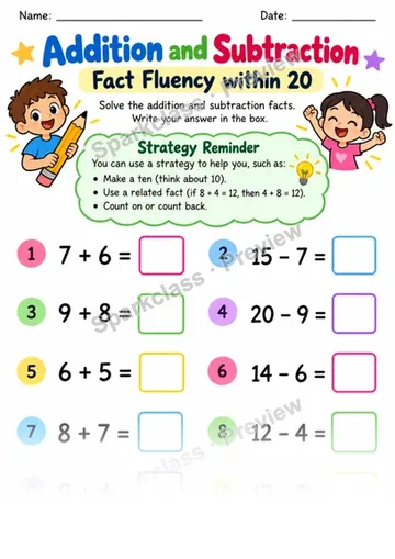 2.OA.B.2 · Fact Fluency Final — Grade 2 worksheet preview