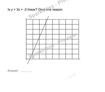 Recognize a linear function — Grade 8 problem preview