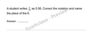 Write tenths as decimals — Grade 4 problem preview