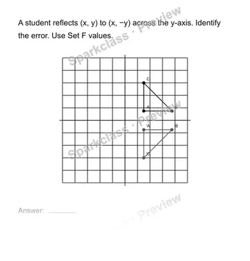 Find an error in a transformation — Grade 8 problem preview