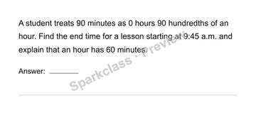 Calculate elapsed time — Grade 4 problem preview