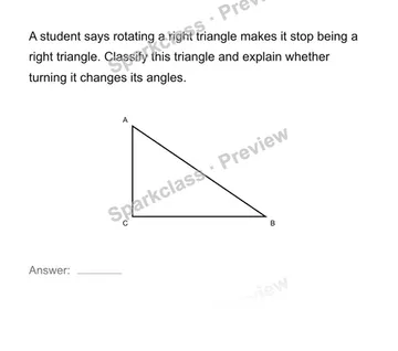 Classify triangles by angles — Grade 4 problem preview