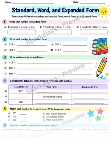 2.NBT.A.3 · Number Forms — Grade 2 worksheet preview