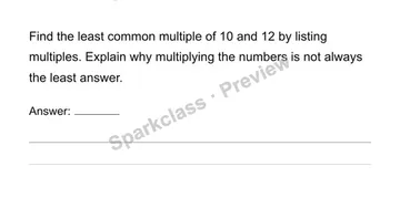 Find least common multiples — Grade 6 problem preview