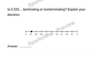 Recognize nonrepeating decimals — Grade 8 problem preview