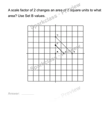 Relate similarity to area — Grade 8 problem preview