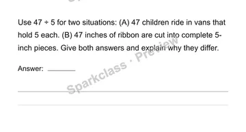 Same division, different decisions — Grade 4 problem preview
